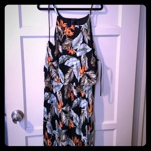 Size large tropical print long dress.